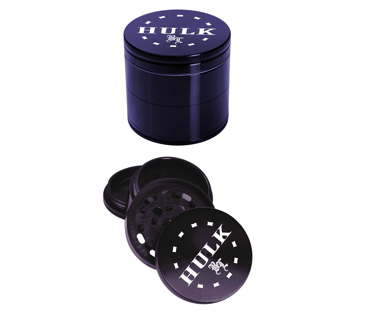 BL Hulk Grinder 4-part Blue 56mm - Waterpijp-bong.nl