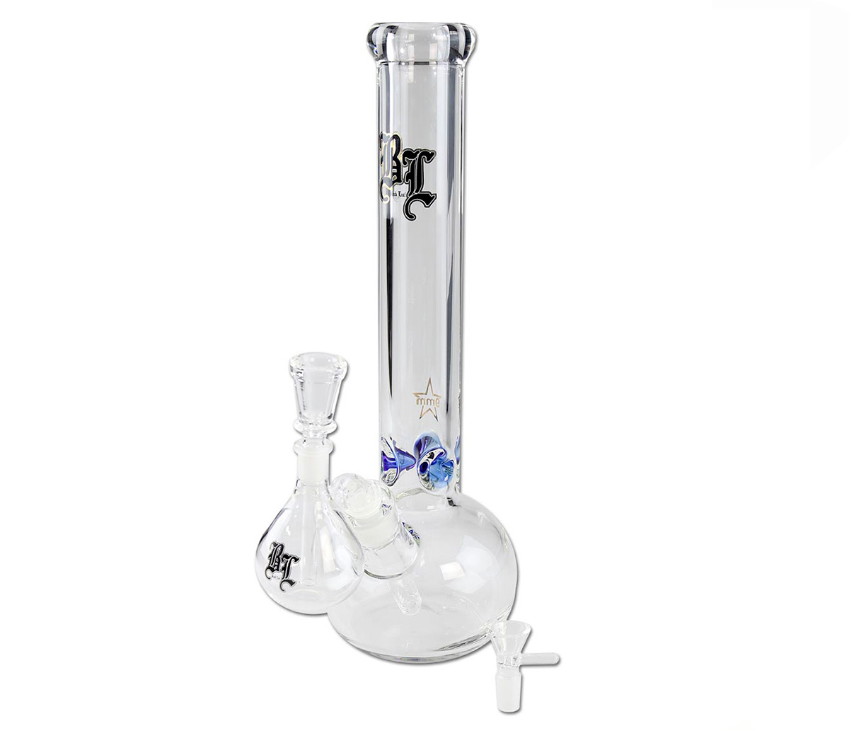 Black Leaf 9mm Big Boss Bong with pre-cooler - Waterpijp-bong.nl