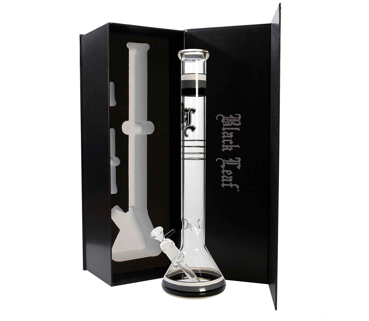 Black Leaf Flask Bong Ice in Gift Box Black - Waterpijp-bong.nl