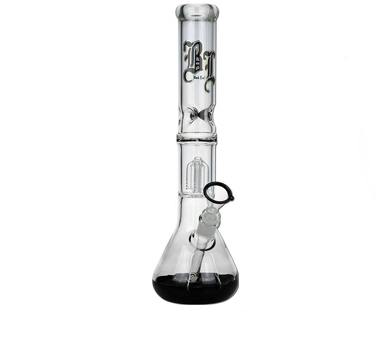 Black Leaf Glass Icebong 4-Arm Tree-Perc. black