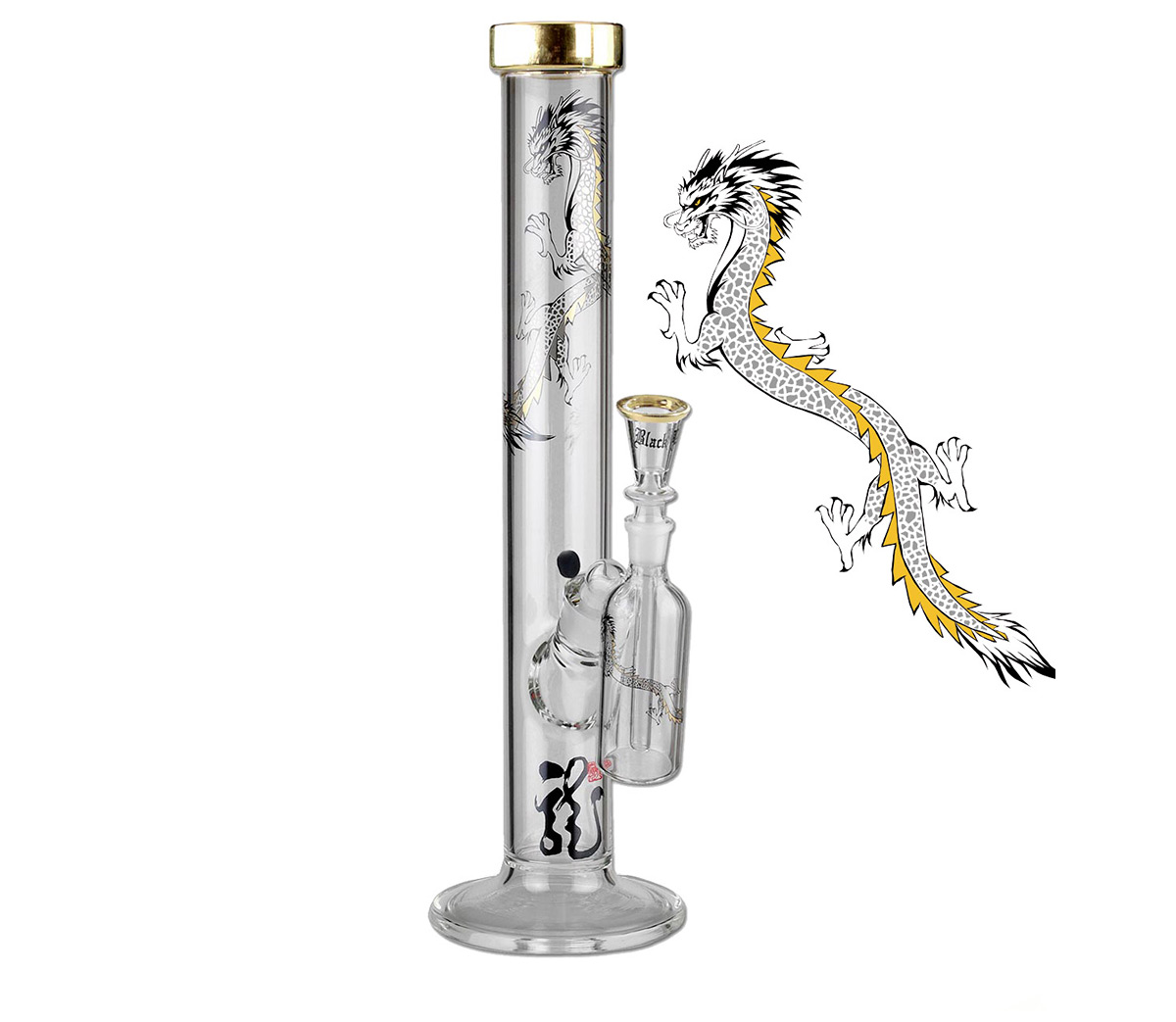 Black Leaf Golden Dragon GTI Series Bong - Waterpijp-bong.nl
