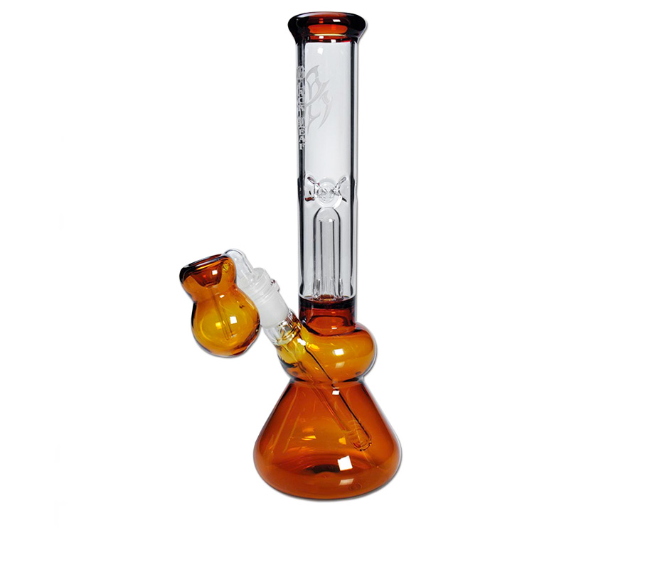 Black Leaf Percolator Pre-cooler Icebong Amber - Waterpijp-bong.nl