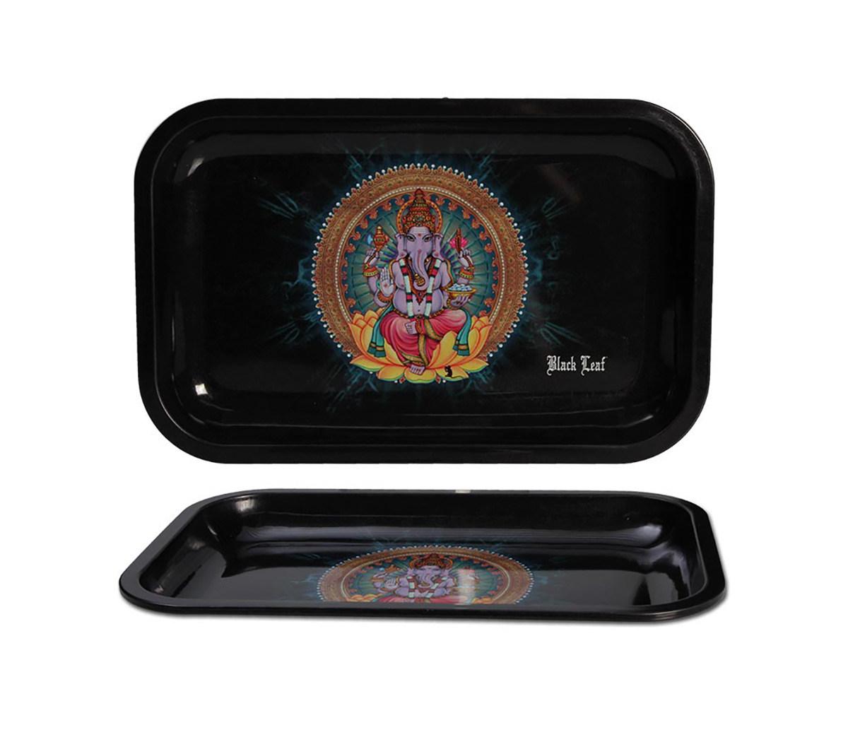 Black Leaf Rolly Tray Ganesha - Waterpijp-bong.nl