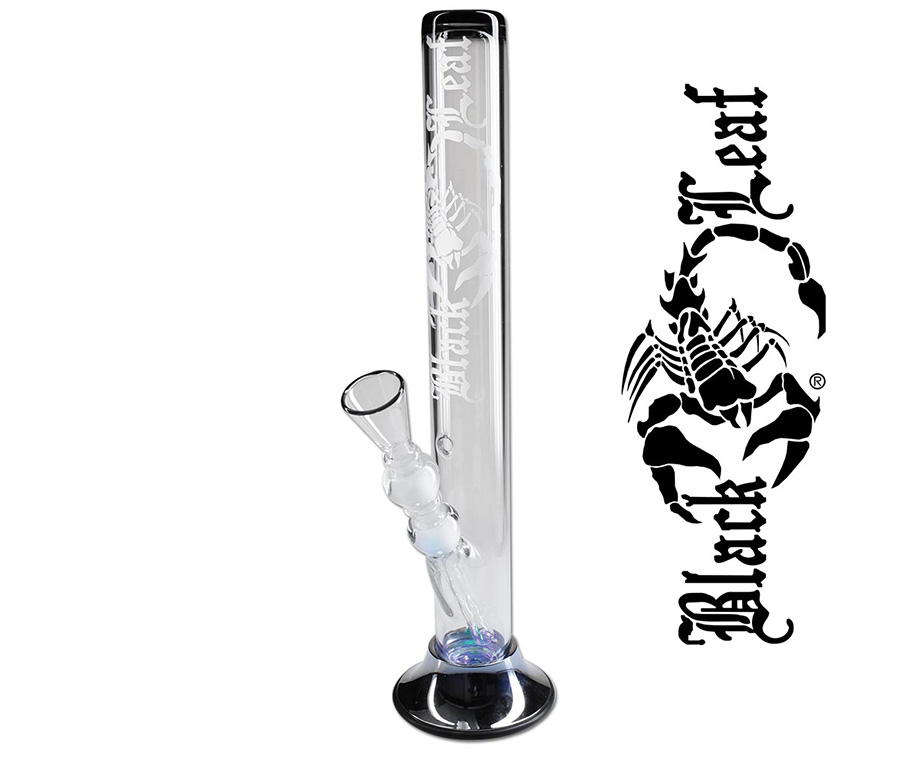 Black Leaf Scorpion Glass Flashing LED Bong - Waterpijp-bong.nl