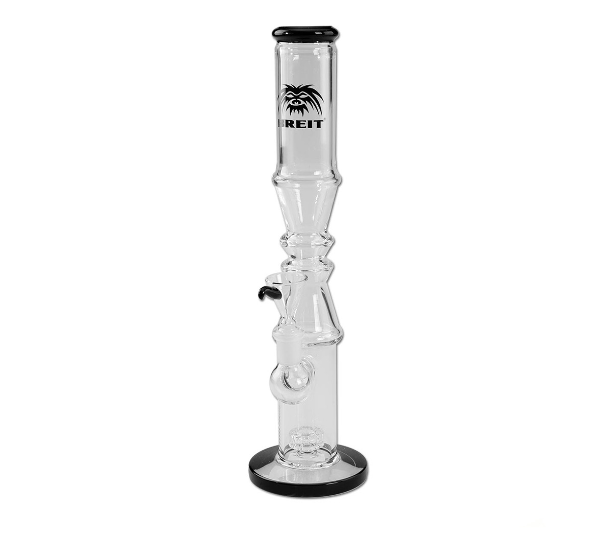 Breit Drum Percolator Glass Bong Clear/Black - Waterpijp-bong.nl