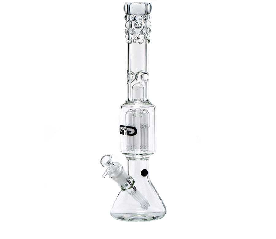 Clear Crystal Beaker 4 x 6 Arm Perc. GG Bong - Waterpijp-bong.nl