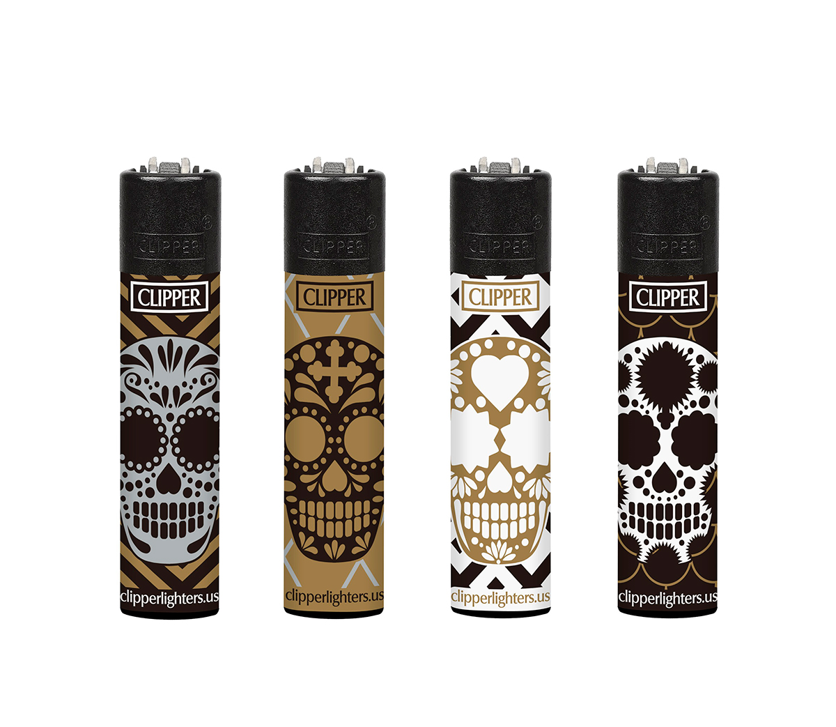 Clipper Skull Navulbare Ronde Aansteker