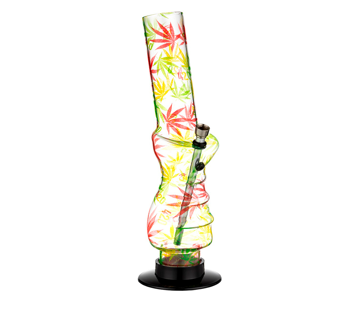 Colored Leaves Acrylic 420 Gripper Bong 32 cm