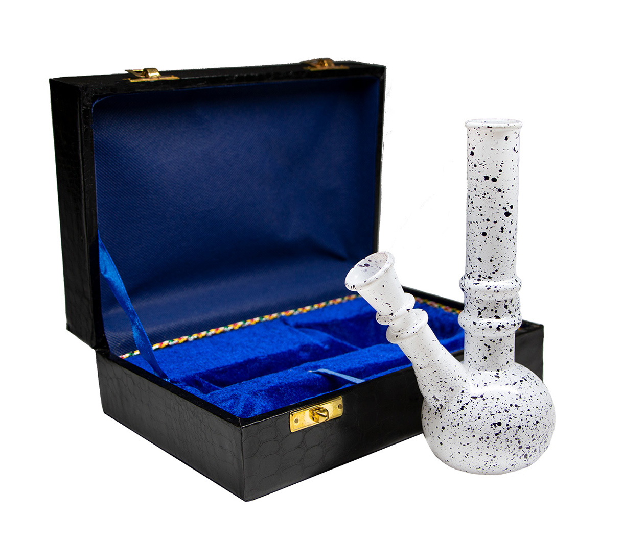 Conical Straight Glass Bong White Coloured In Box  - Waterpijp-bong.nl