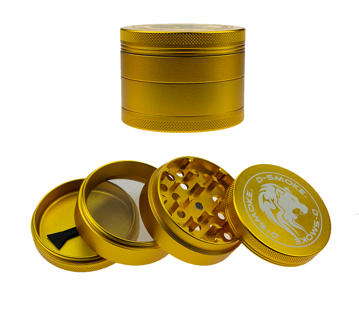 D-SMOKE Matrix Grinder 63 mm Goud | 4-delige Metalen Grinder