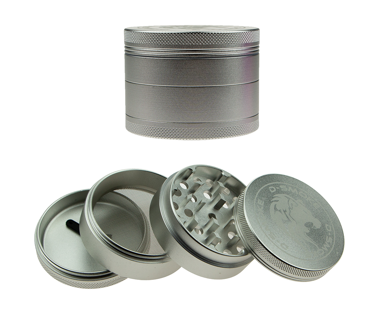 D-SMOKE Matrix Grinder 63 mm Zilver | 4-delige Metalen Grinder