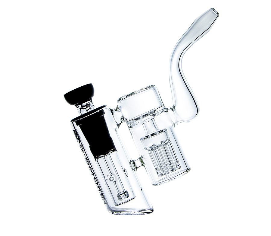 D-SMOKE Peace Seekah Double Perc Black Bubbler - Waterpijp-bong.nl