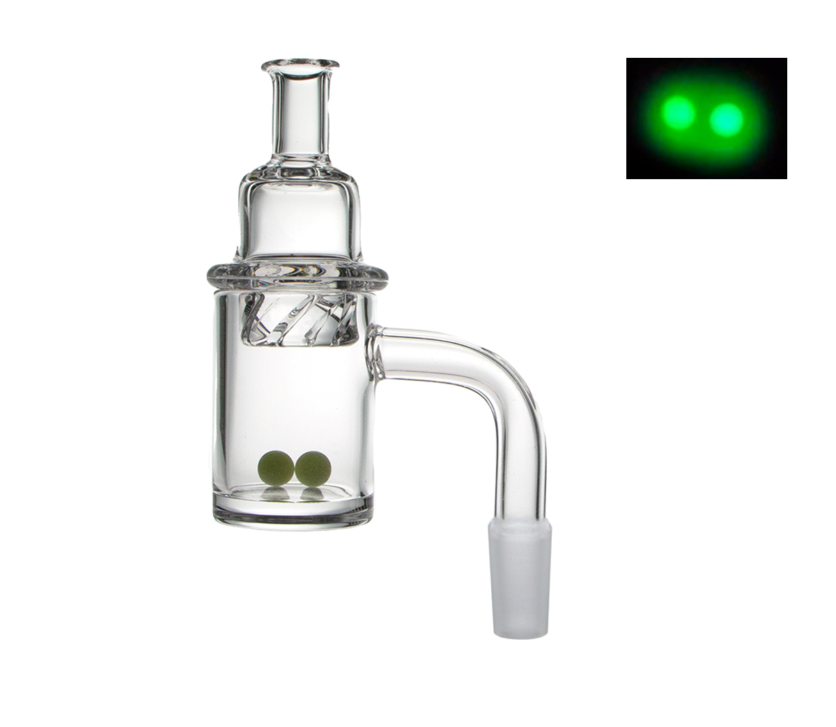 D-SMOKE Quartz Banger with Tornado Cap + Dab Pearls - 14.5mm Male