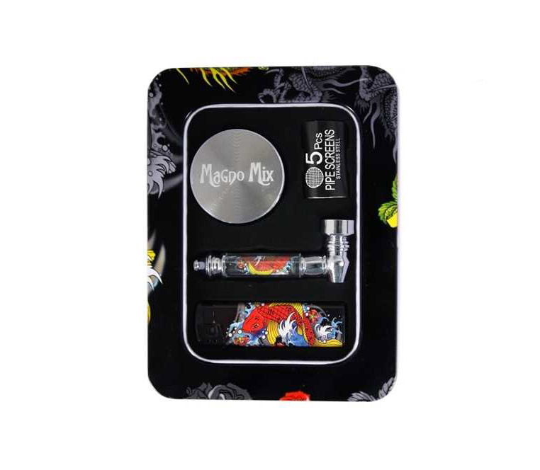 Dragon Metal Pipe Magno Grinder Cadeaubox - Waterpijp-bong.nl