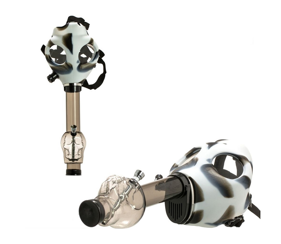 Gas Mask Bong Grey Skull Shape - Waterpijp-bong.nl