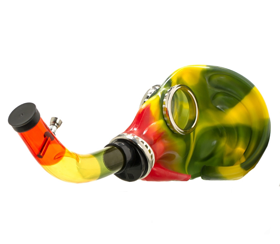 Gasmasker Bong Rasta Metal Hose - Waterpijp-bong.nl
