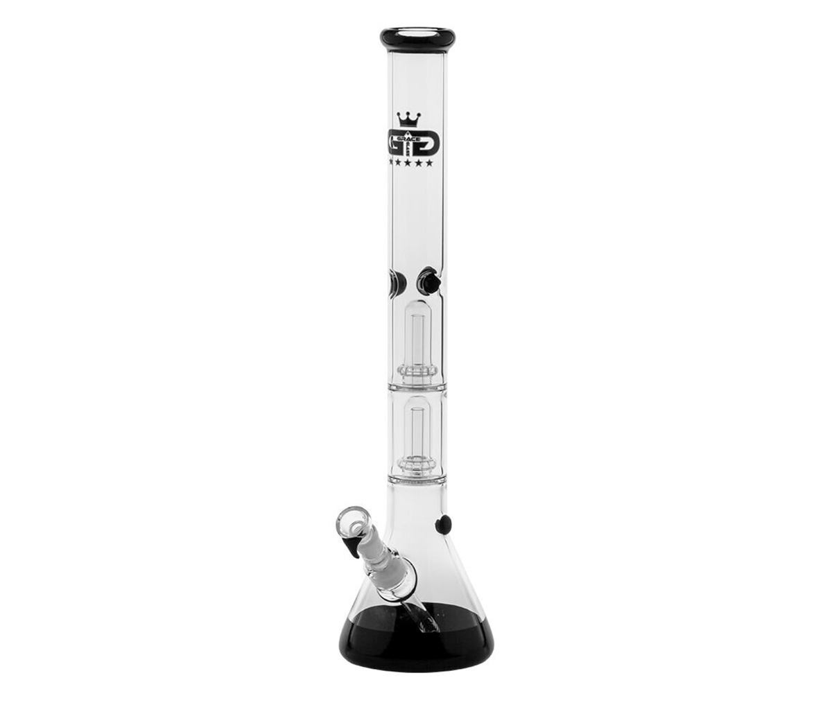 Grace Glass Big Baked Beaker Bong Black - Waterpijp-bong.nl