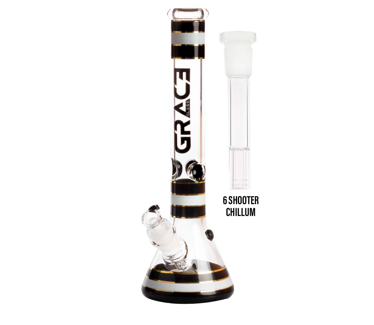 Grace Glass Classic Ice Bong Black - 7 mm