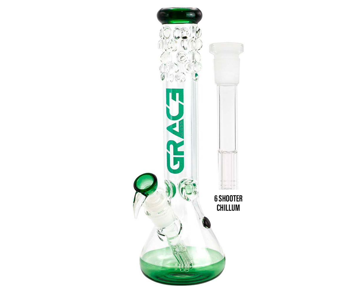 Grace Glass Pearl Glass Bong Green