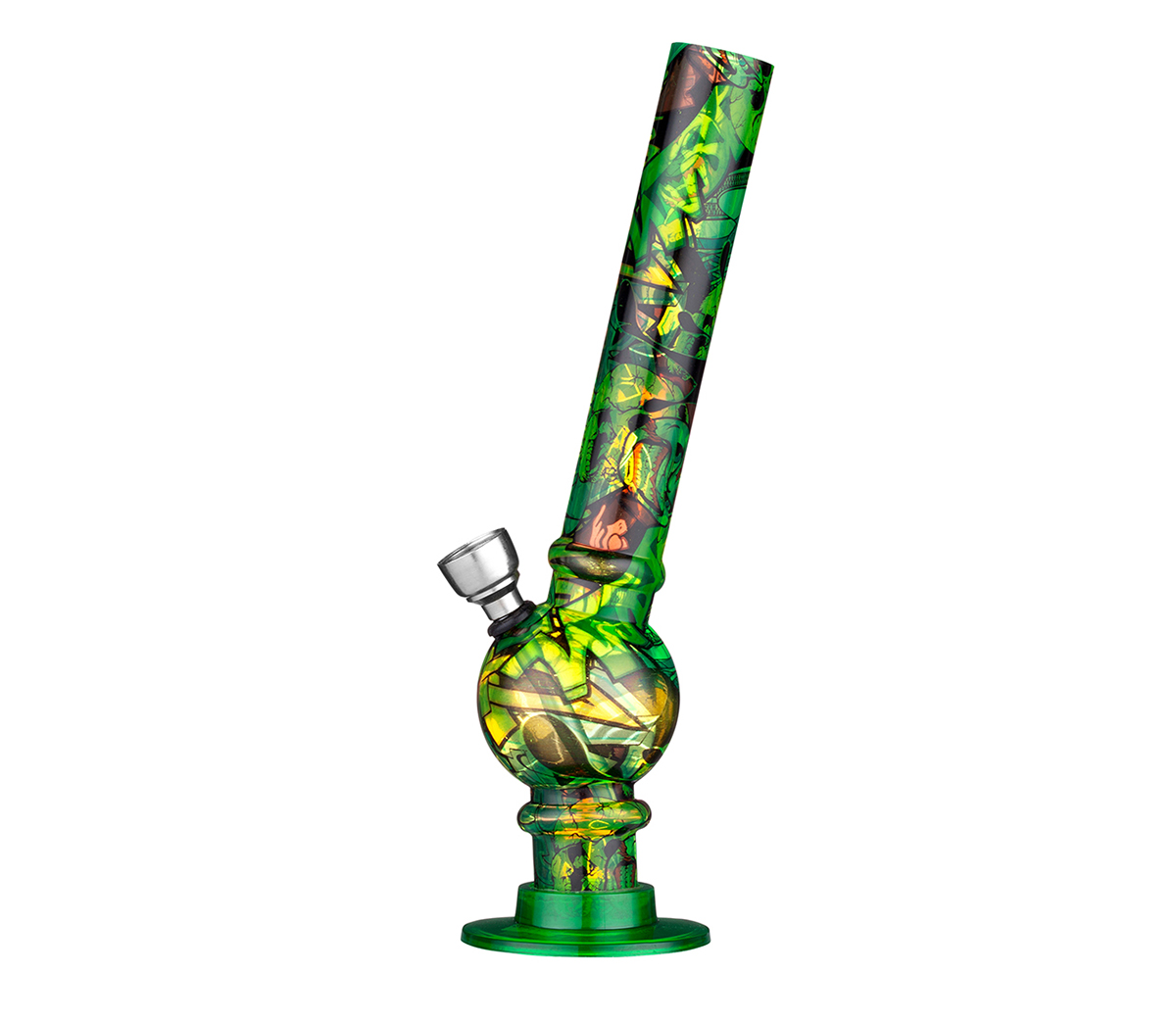 Graffiti Acryl Bong Green 23 cm