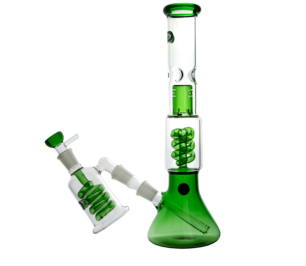 Green Beaker Spiral Percolator GG Bong + Precooler - Waterpijp-bong.nl