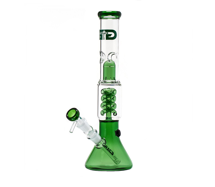 Green Beaker Spiral Percolator GG Bong