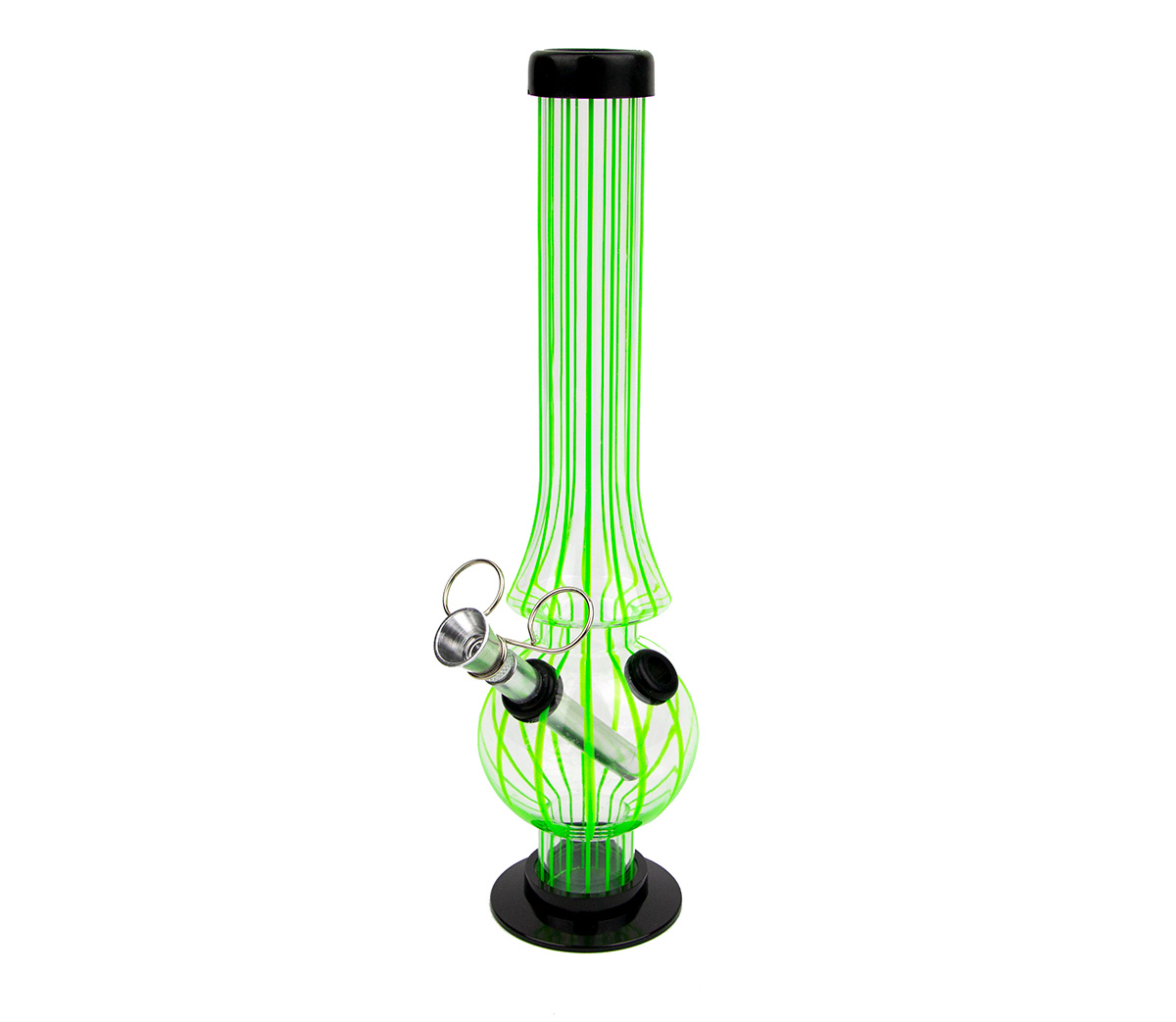 Green Stripe Acryl Bong with Lift Bowl