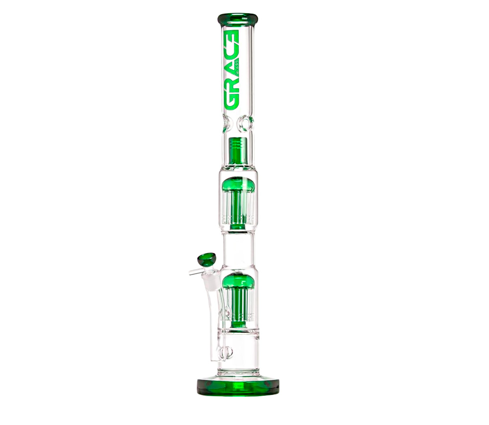 Haze Maze GG LABZ Series 2x 10 Arm Perc Bong Green - Waterpijp-bong.nl
