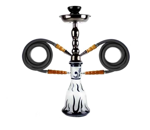 Junior Shisha Waterpijp Flame 2 slangen zwart