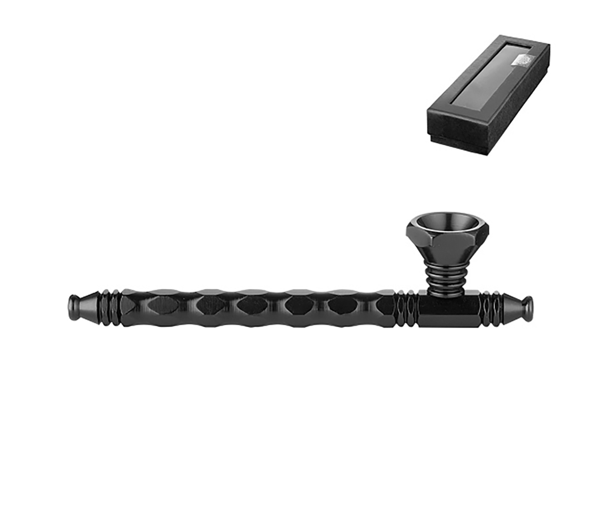 Metalen zwarte puur pijp in geschenkdoos