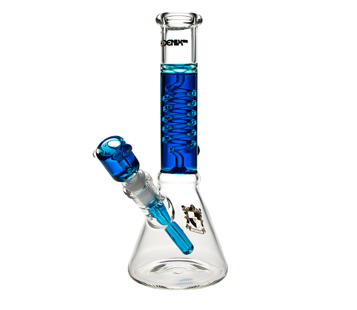 Phoenix Spiral Triple Freeze Bong - Blue