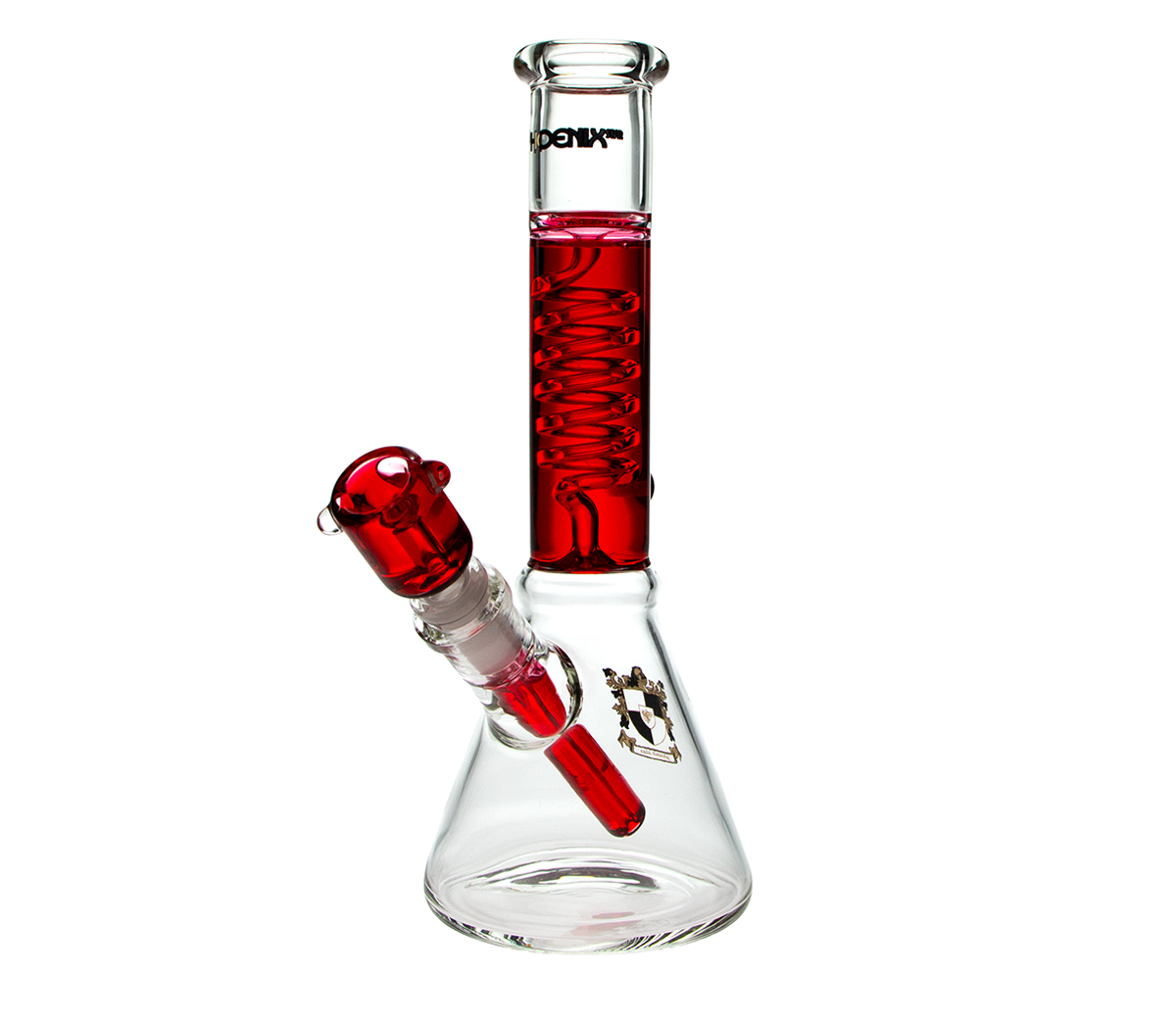 Phoenix Spiral Triple Freeze Bong - Red