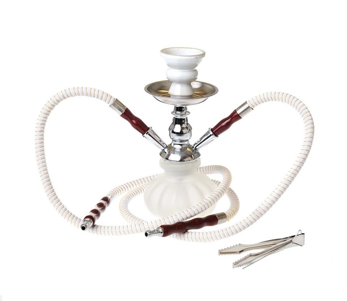 Pumpkin Waterpijp - Twee slangen - Wit - Waterpijp-bong.nl