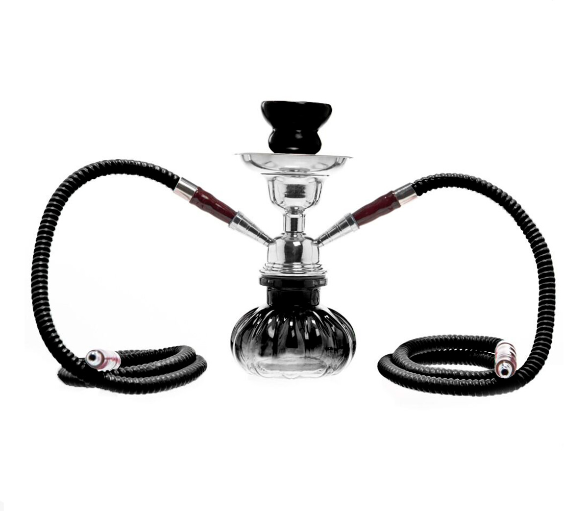 Pumpkin Waterpijp - Twee slangen - Zwart - Waterpijp-bong.nl