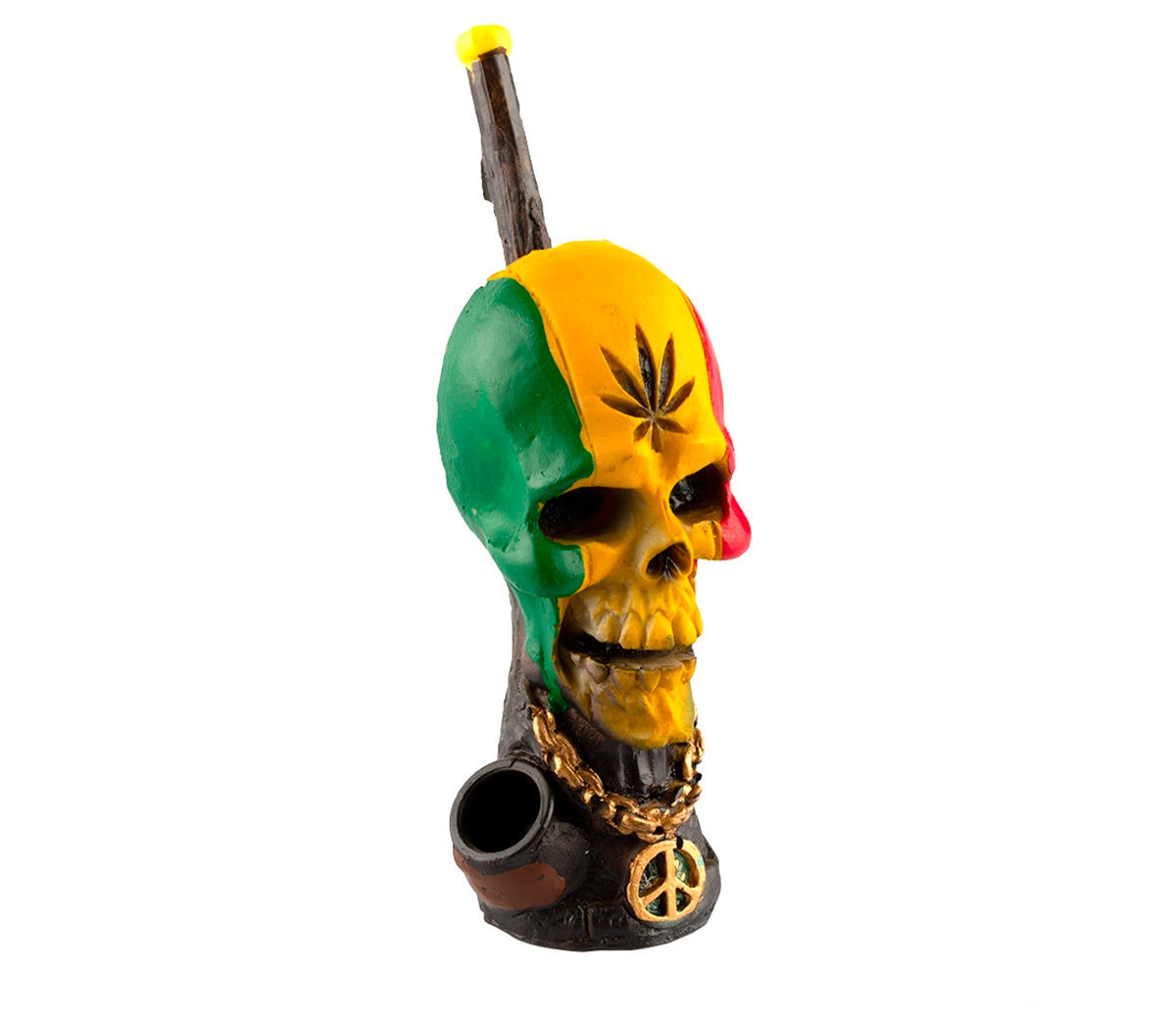 Rasta Skull pijp 13 cm