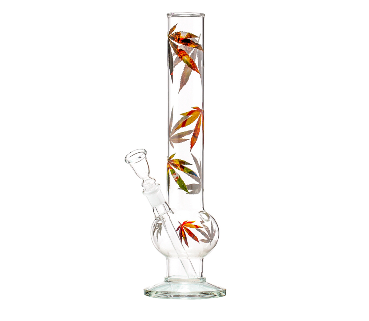 Straight Bouncer Bong Autumn Color Weed Leaves 38cm