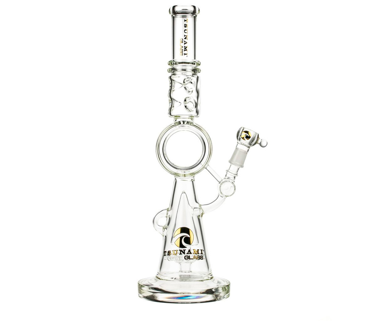 Tsunami Glass Donut Sprinkler Ice Bong 18" Clear - Waterpijp-bong.nl
