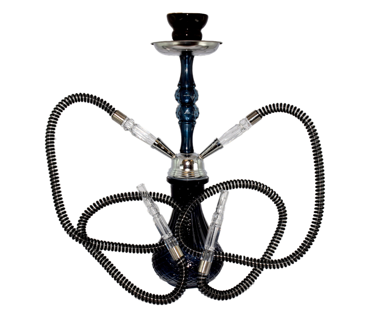 Waterpijp Al Afdal 2 slangen zwart goud