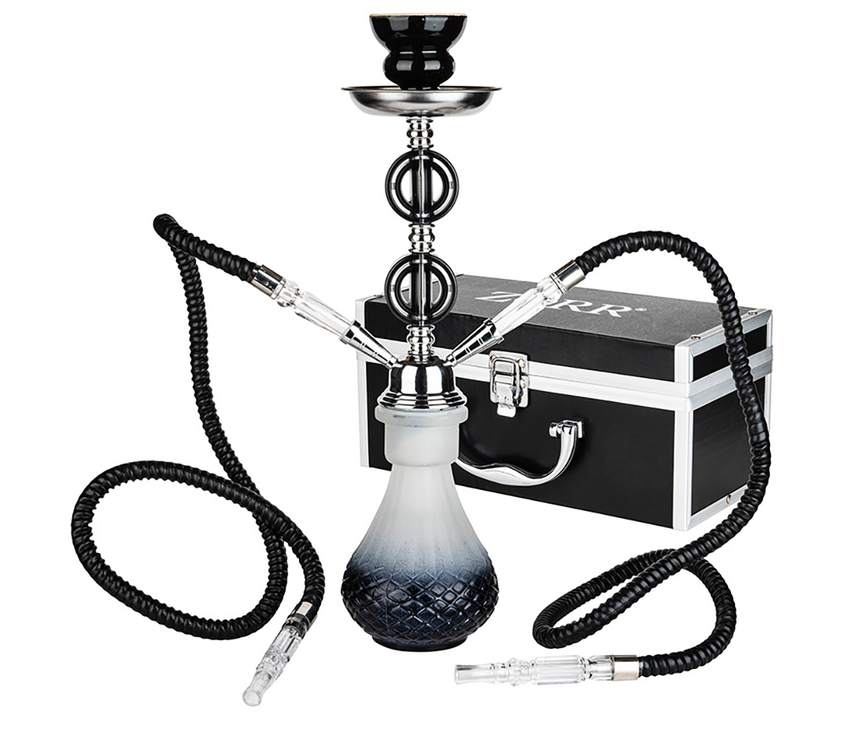 Waterpijp in Eastern Black in koffer - 2 slangen