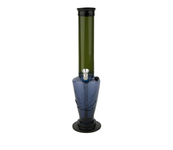 Cone Bong with Leaf Acryl paars groen - www.waterpijp-bong.nl