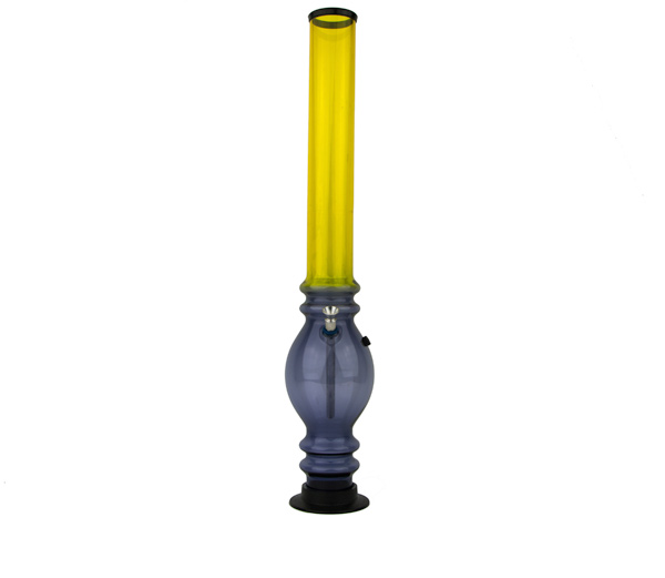 Drupal Acryl Bong 55cm geel/paars - www.waterpijp-bong.nl