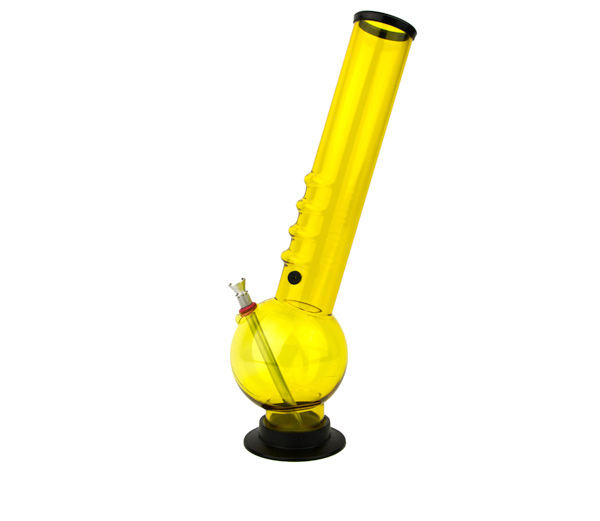 Globe Grip Large Acryl Bong geel - www.waterpijp-bong.nl