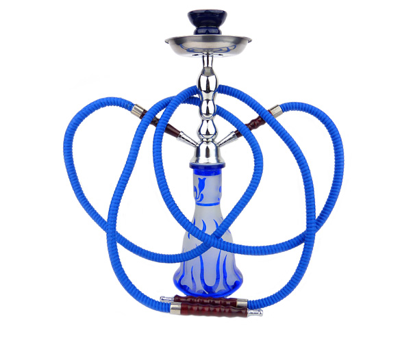 Junior Hookah Waterpijp Flame 2 slangen blauw