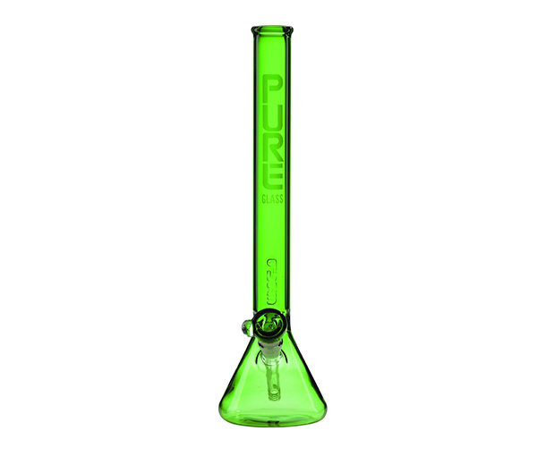 Pure Glass 38mm 14 inch Classic Beaker Green