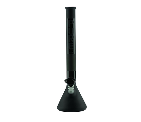 Pure Glass 44mm 18 inch Classic Beaker Black Frosted - www.waterpijp-bong.nl
