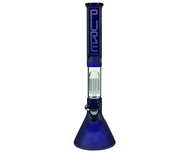 Pure Glass 50mm 10 Arm Tree Percolator Beaker Blue Frost