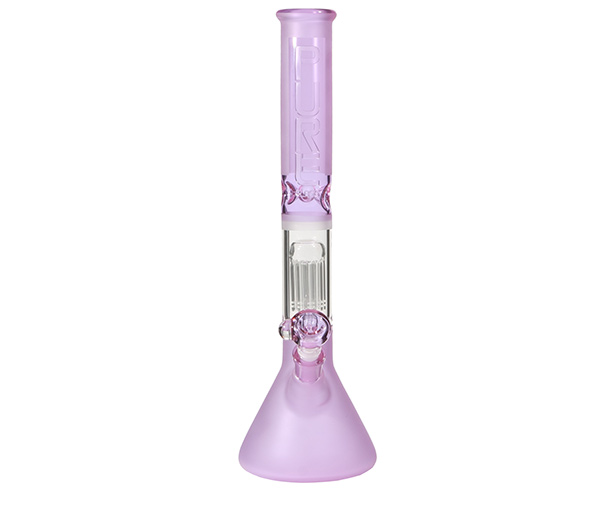 Pure Glass 50mm 10 Arm tree percolator Beaker Pink Frost