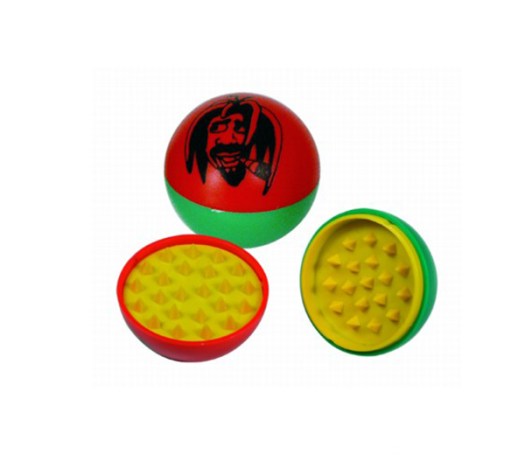 Ball Grinder Rasta 50mm 2 parts - Waterpijp-bong.nl
