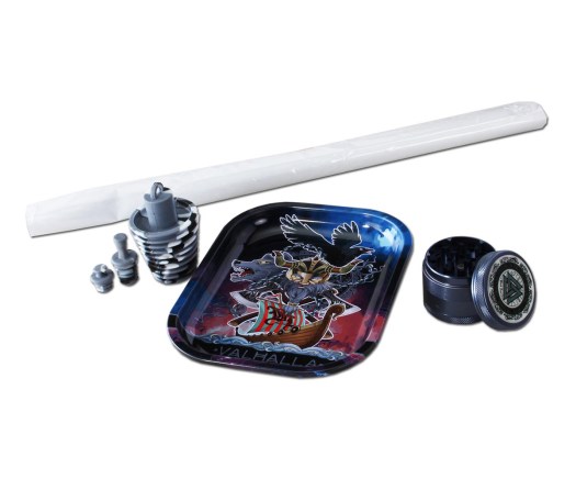 Black Leaf Boxed Percolator Bong VALHALLA Set