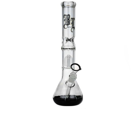 Black Leaf Glass Icebong 4-Arm Tree-Perc. black